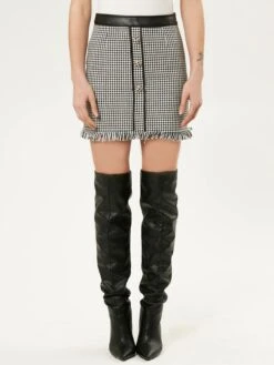 Mini-jupes Jupe Houndstooth Femme Noir -Parfaite Jupe 00ae0a38b0e296ff8b83f9694d3fb583