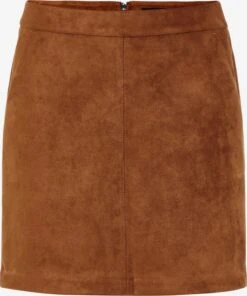 Vero Moda Jupes En Cuir Jupe Donna Dina Femme Cognac