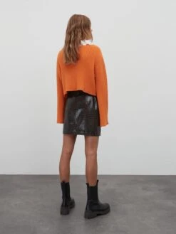 EDITED Jupes En Cuir Jupe Dafna Femme Marron -Parfaite Jupe 11af9689544a790b725f06249a52990f