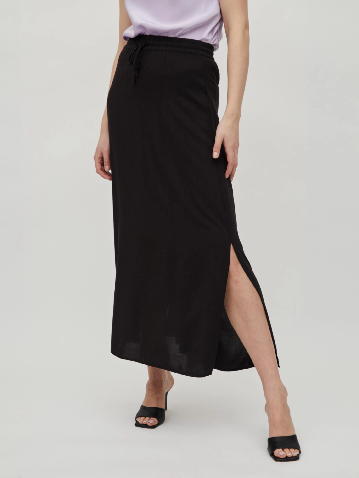 Vila Jupes Longues Jupe Lana Femme Noir 5 Vila Jupes Longues Jupe Lana Femme Noir – Image 3