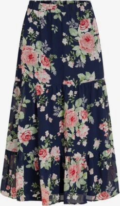 Vila Jupes Longues Jupe Femme Bleu Marine