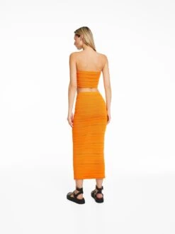 BERSHKA Jupes Longues Jupe Femme Orange Clair -Parfaite Jupe 149c163a5a442e7e1fe220d53f7ed032