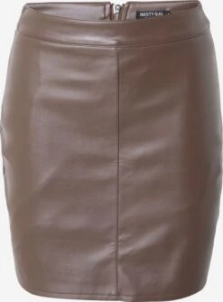NASTY GAL Jupes En Cuir Jupe The Hustle Femme Chocolat