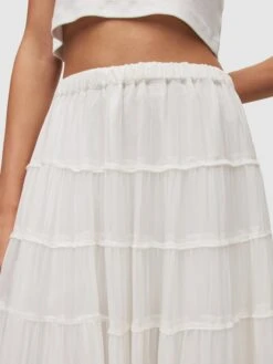 AllSaints Jupes Longues Jupe EVA Femme Blanc -Parfaite Jupe 25faef56a3f5729db1348f2ade4da86c