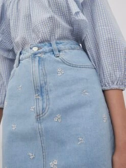 EDITED Mini-jupes Jupe Fibi Femme Bleu Clair -Parfaite Jupe 29191e0228a623cd15d841a08abb8cf9