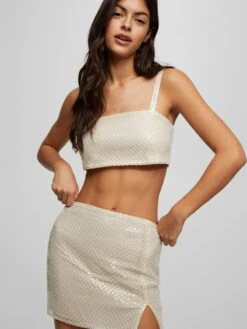 PULL & BEAR Mini-jupes Jupe Femme Blanc Cassé -Parfaite Jupe 2d5831d874d0ea8032ee6c12c5e0487c