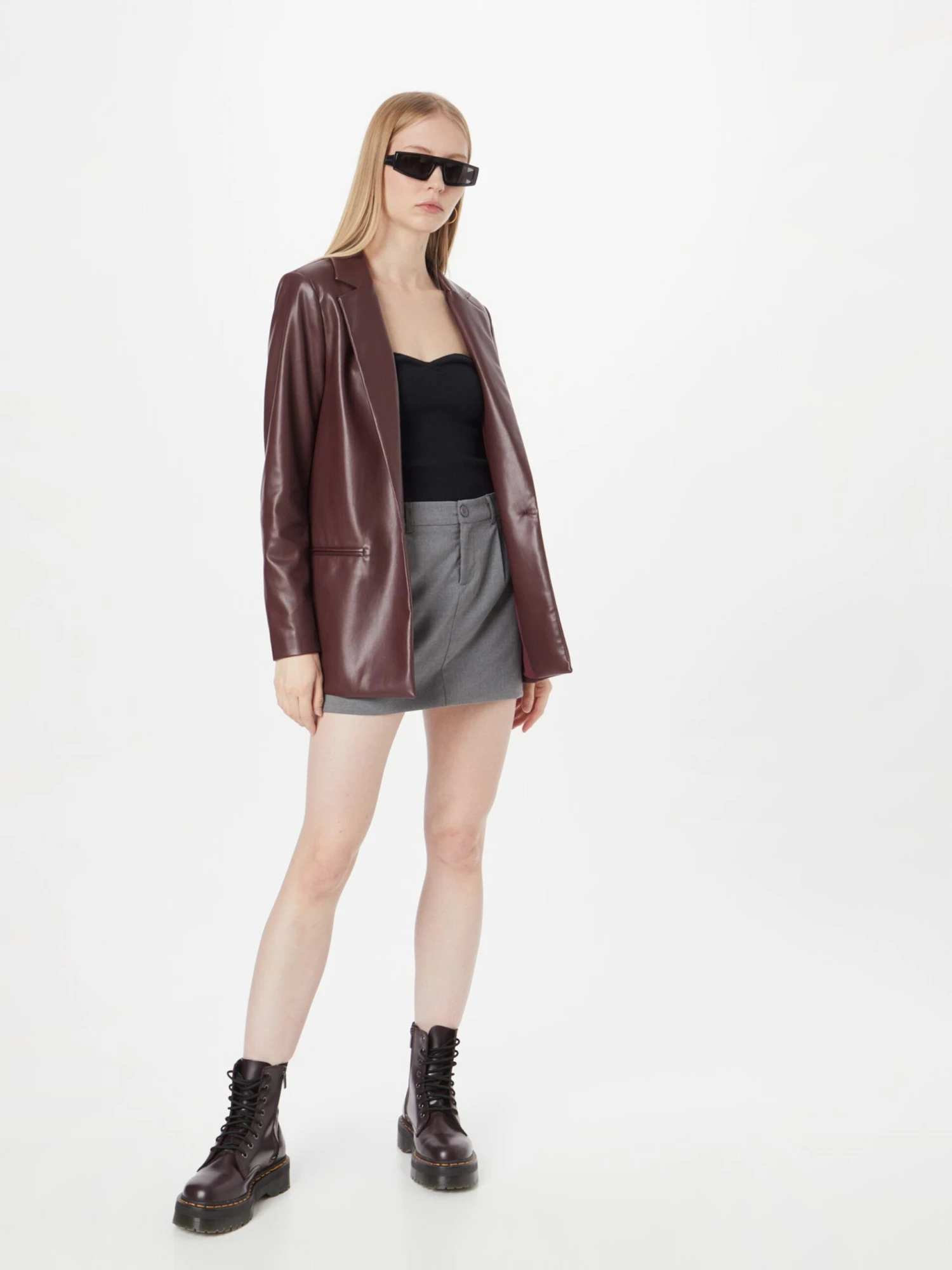 NA-KD Mini-jupes Jupe Femme Gris 7 NA-KD Mini-jupes Jupe Femme Gris – Image 5