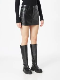 AGOLDE Jupes En Cuir Jupe Liv Femme Noir -Parfaite Jupe 362bcdb1f9fabae87cc768f6dc363527