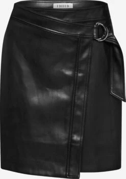 EDITED Jupes En Cuir Jupe Josina Femme Noir