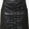ONLY Jupes En Cuir Jupe CATHRIN Femme Noir -Parfaite Jupe 45b7e353c16201be03648d31e07459f4