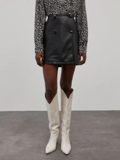 EDITED Jupes En Cuir Jupe August Femme Noir -Parfaite Jupe 4aec3ab560b3f3ddfb273b01f90a7027