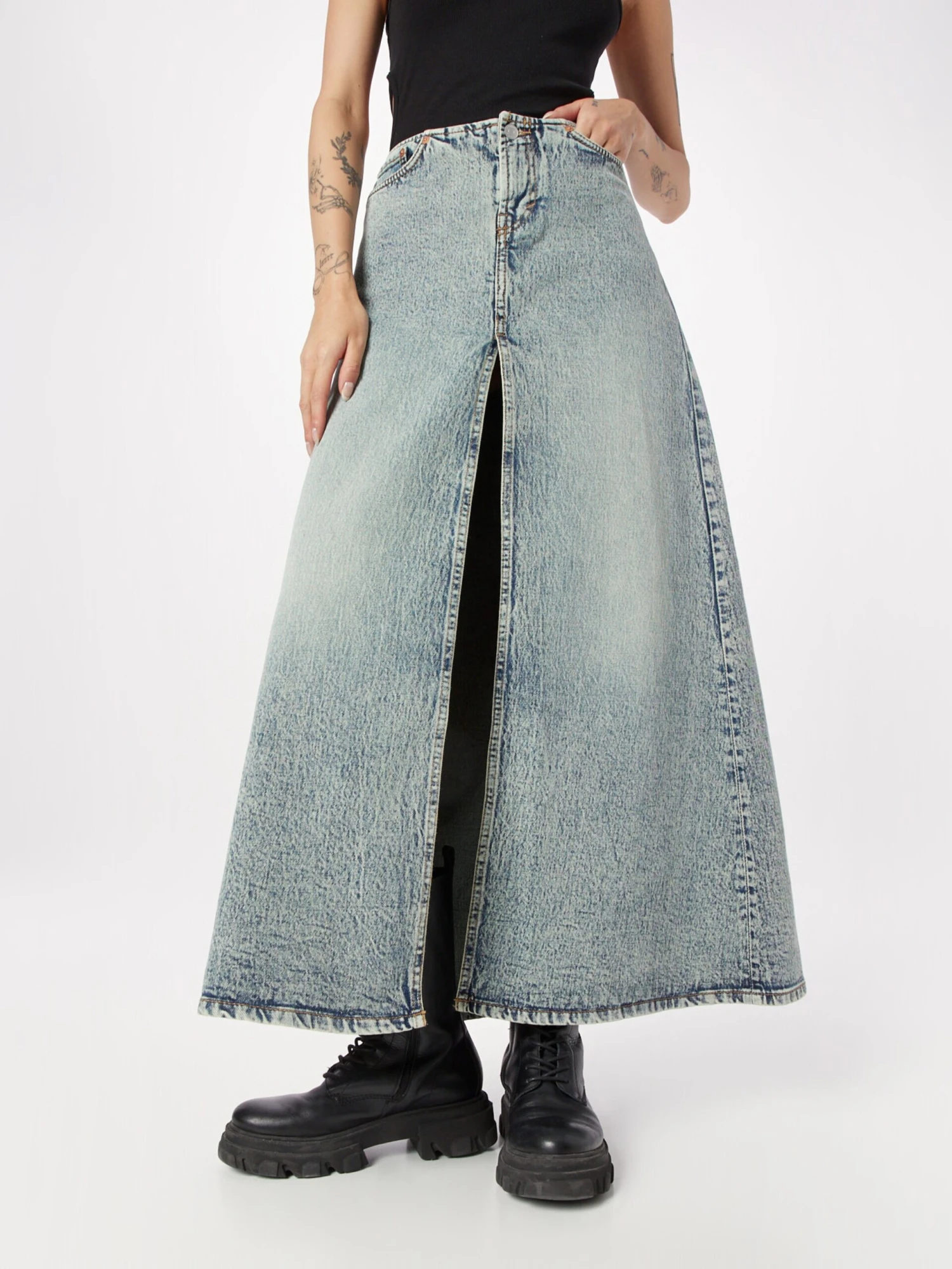 WEEKDAY Jupes Longues Jupe Anaheim Femme Bleu 5 WEEKDAY Jupes Longues Jupe Anaheim Femme Bleu – Image 3