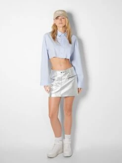 BERSHKA Mini-jupes Jupe Femme Argent -Parfaite Jupe 590f0304b40fe1dc4a549de4f78d7c8f