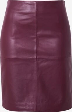Jupes En Cuir Jupe Cecilia Femme Rouge Foncé