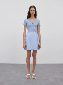 EDITED Mini-jupes Jupe Jacky Femme Bleu Clair -Parfaite Jupe 5af13ce0e891a6ed5454f197fe432a82