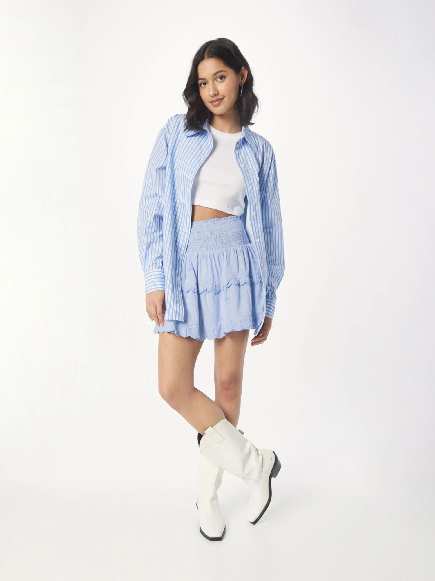 Neo Noir Mini-jupes Jupe Lando Femme Bleu Clair 7 Neo Noir Mini-jupes Jupe Lando Femme Bleu Clair – Image 5