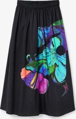 Desigual Jupes Longues Jupe Evase Femme Noir