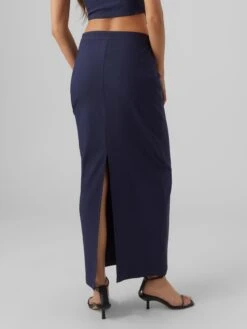 Vero Moda Jupes Longues Jupe Mathilde Femme Bleu Marine -Parfaite Jupe 6c475133b4ea8990250e55c27b91ace3