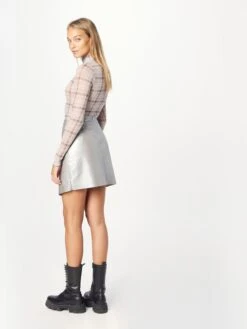 Maze Jupes En Cuir Jupe Femme Argent -Parfaite Jupe 7a2a5b49f123ca4181b2c2efe0590648