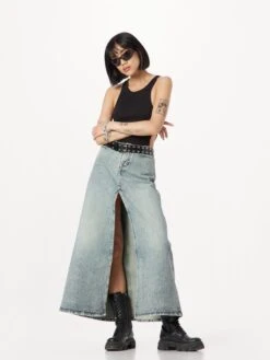 WEEKDAY Jupes Longues Jupe Anaheim Femme Bleu 11 WEEKDAY Jupes Longues Jupe Anaheim Femme Bleu -Parfaite Jupe 7ae4e589466614f71ab7b20c7c9ee3ca