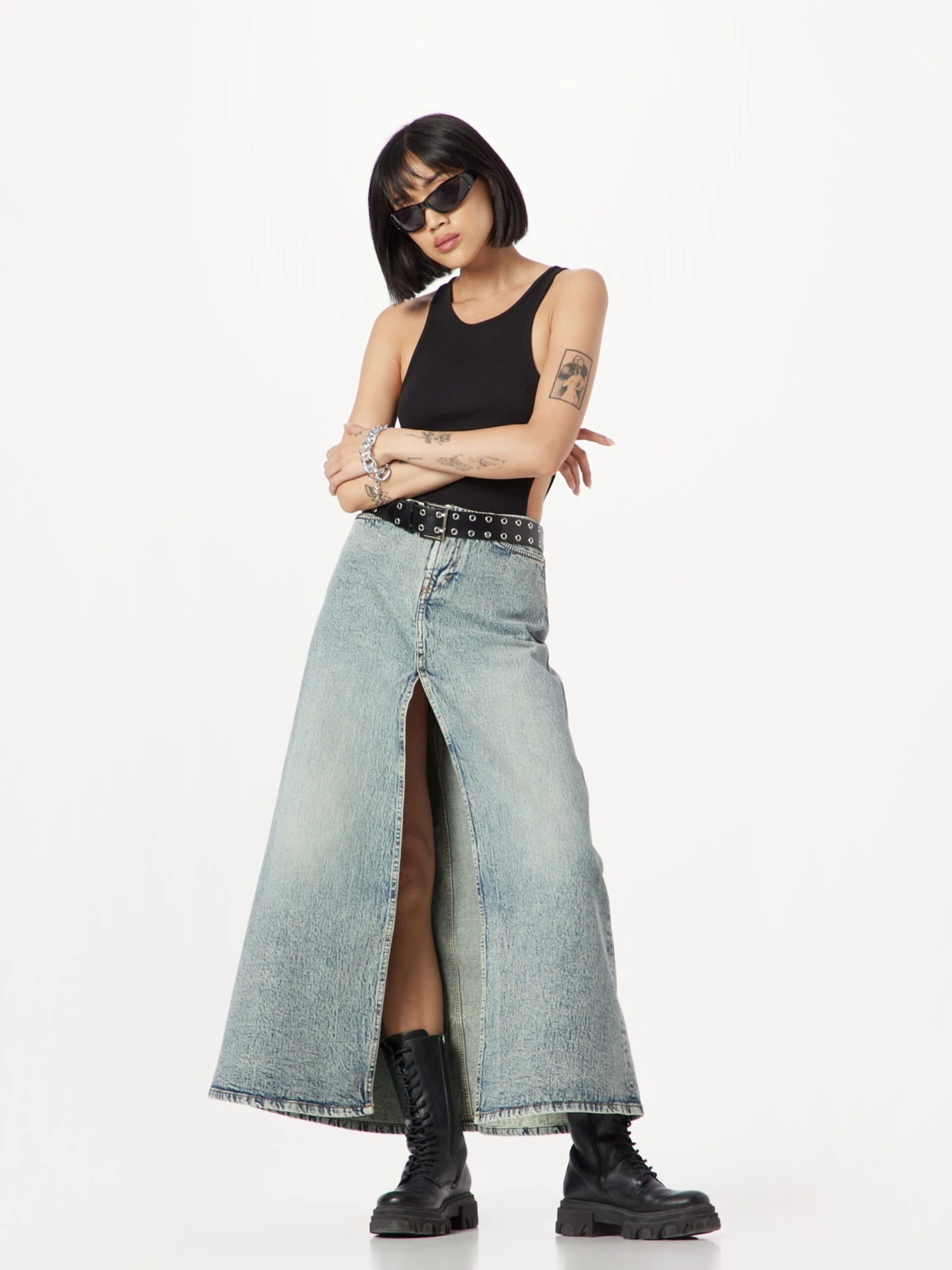 WEEKDAY Jupes Longues Jupe Anaheim Femme Bleu 7 WEEKDAY Jupes Longues Jupe Anaheim Femme Bleu – Image 5