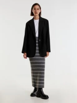 EDITED Jupes Longues Jupe Veda Femme Gris -Parfaite Jupe 8235f3b36af4208f902b3322444d019c