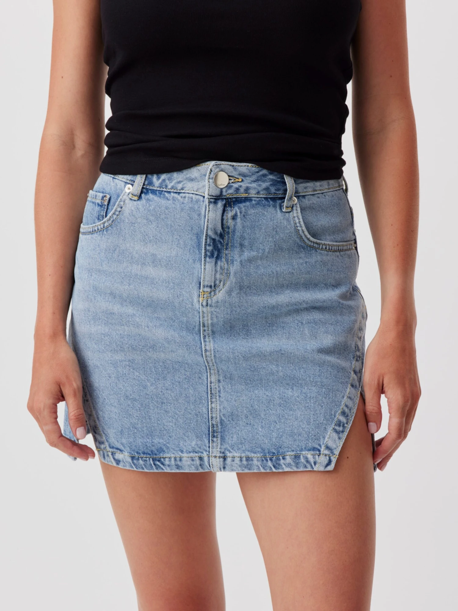 Mini-jupes Jupe Daphne Femme Bleu 4 Mini-jupes Jupe Daphne Femme Bleu – Image 2