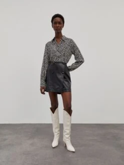 EDITED Jupes En Cuir Jupe August Femme Noir -Parfaite Jupe 89ecfa07a9507485763fd29227126303