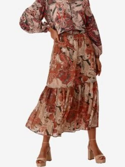 Jupes Longues Jupe KOBOLO Femme Beige -Parfaite Jupe 8a01e3aca7d78ea7afdb907f32ea21a8