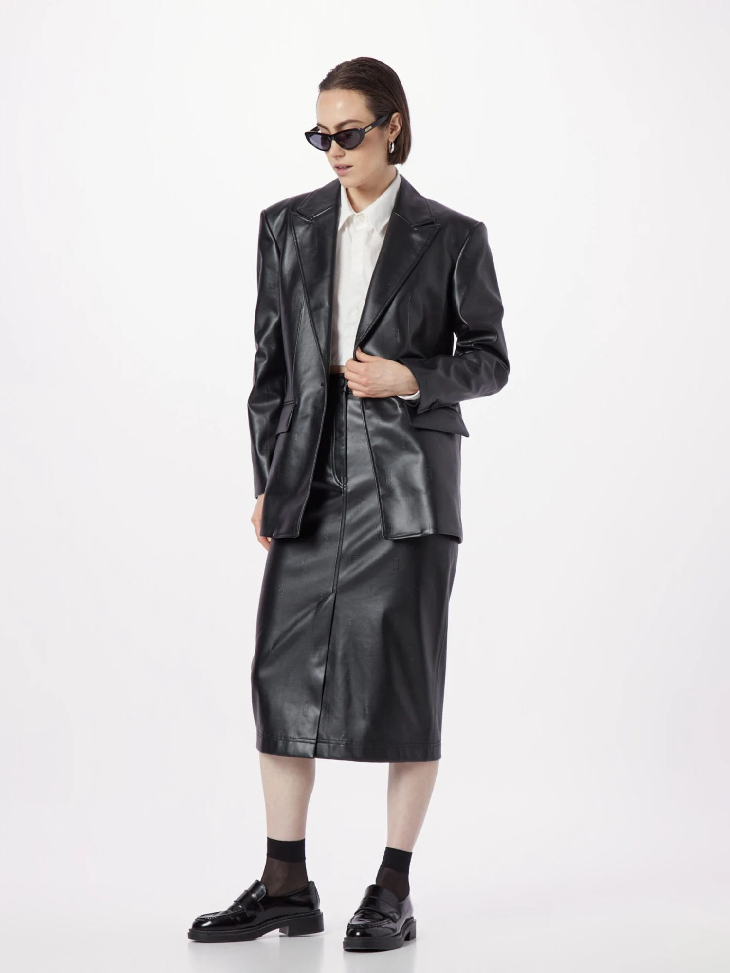 Hugo Jupes En Cuir Jupe Rusilanna Femme Noir 7 Hugo Jupes En Cuir Jupe Rusilanna Femme Noir – Image 5