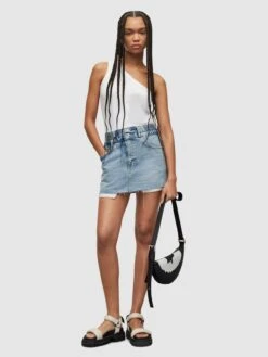 AllSaints Mini-jupes Jupe HAILEY Femme Indigo -Parfaite Jupe a054622f8aaa470316e6871e46bccb84