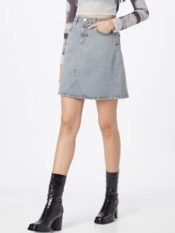 TOM TAILOR Denim Mini-jupes Jupe Femme Gris Clair -Parfaite Jupe acee45acec1a869a21972b9c79eae562