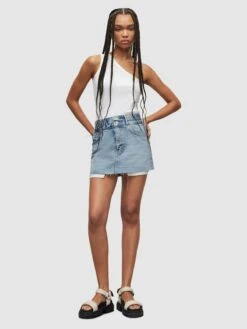 AllSaints Mini-jupes Jupe HAILEY Femme Indigo -Parfaite Jupe b94fa608d420190c5af65163a592b29a