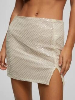 PULL & BEAR Mini-jupes Jupe Femme Blanc Cassé -Parfaite Jupe c2675aff671b8e8442995f29017e4afa