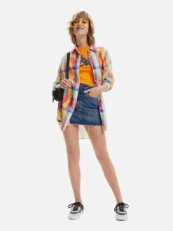 Desigual Mini-jupes Jupe Fal Tatum Femme Bleu -Parfaite Jupe c85735ff641809c546cc912fa2ccc0fe