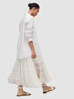 AllSaints Jupes Longues Jupe EVA Femme Blanc -Parfaite Jupe ca6e304459ce5c3df07937fe4998fc14