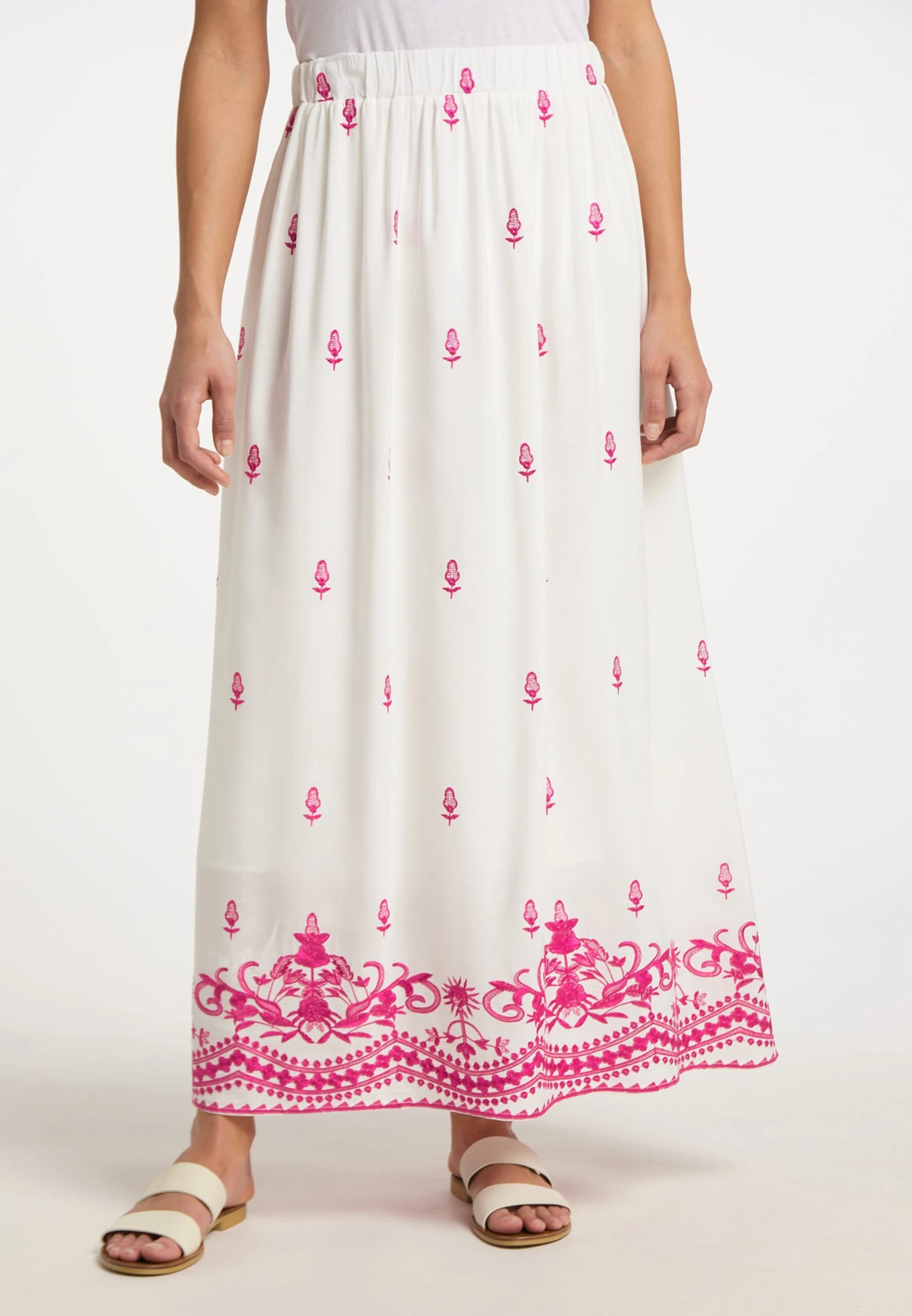 IZIA Jupes Longues Jupe Femme Blanc 4 IZIA Jupes Longues Jupe Femme Blanc – Image 2