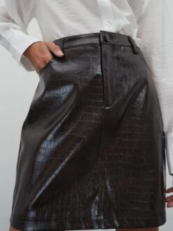 EDITED Jupes En Cuir Jupe Dafna Femme Marron -Parfaite Jupe d0672af718648cef42f20e0b28c2b5ba