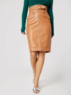 Jupes En Cuir Jupe Dita Femme Cognac -Parfaite Jupe d270a16b4725939710ea479c60bf5972