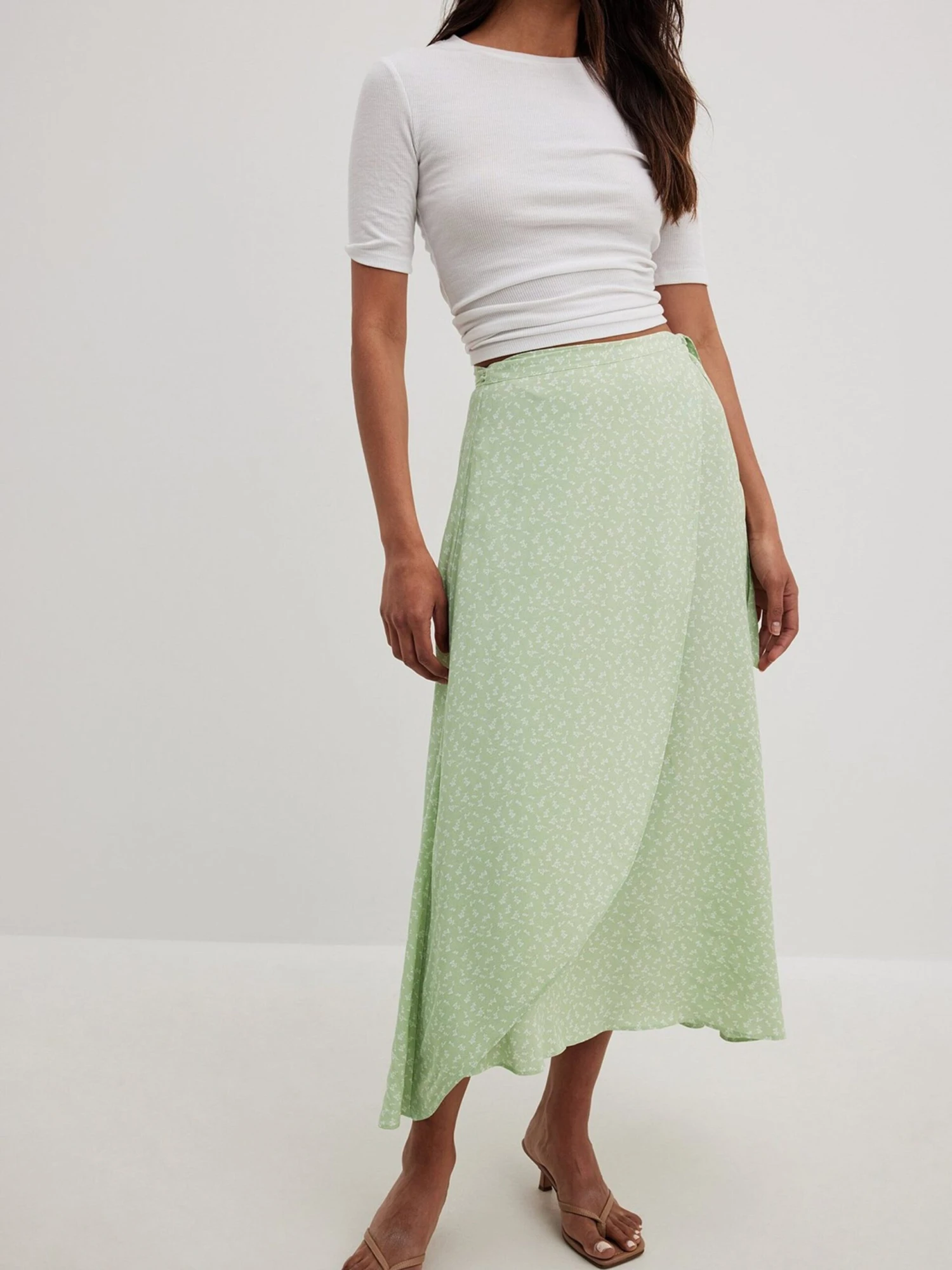 NA-KD Jupes Longues Jupe Femme Vert Pastel 3 NA-KD Jupes Longues Jupe Femme Vert Pastel