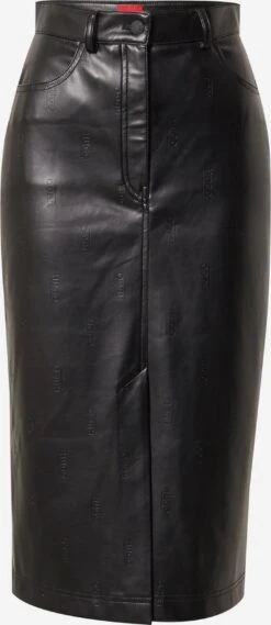 Hugo Jupes En Cuir Jupe Rusilanna Femme Noir