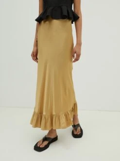 EDITED Jupes Longues Jupe Gracie Femme Marron -Parfaite Jupe eef4537f6bf7528e38142eb835e01c66