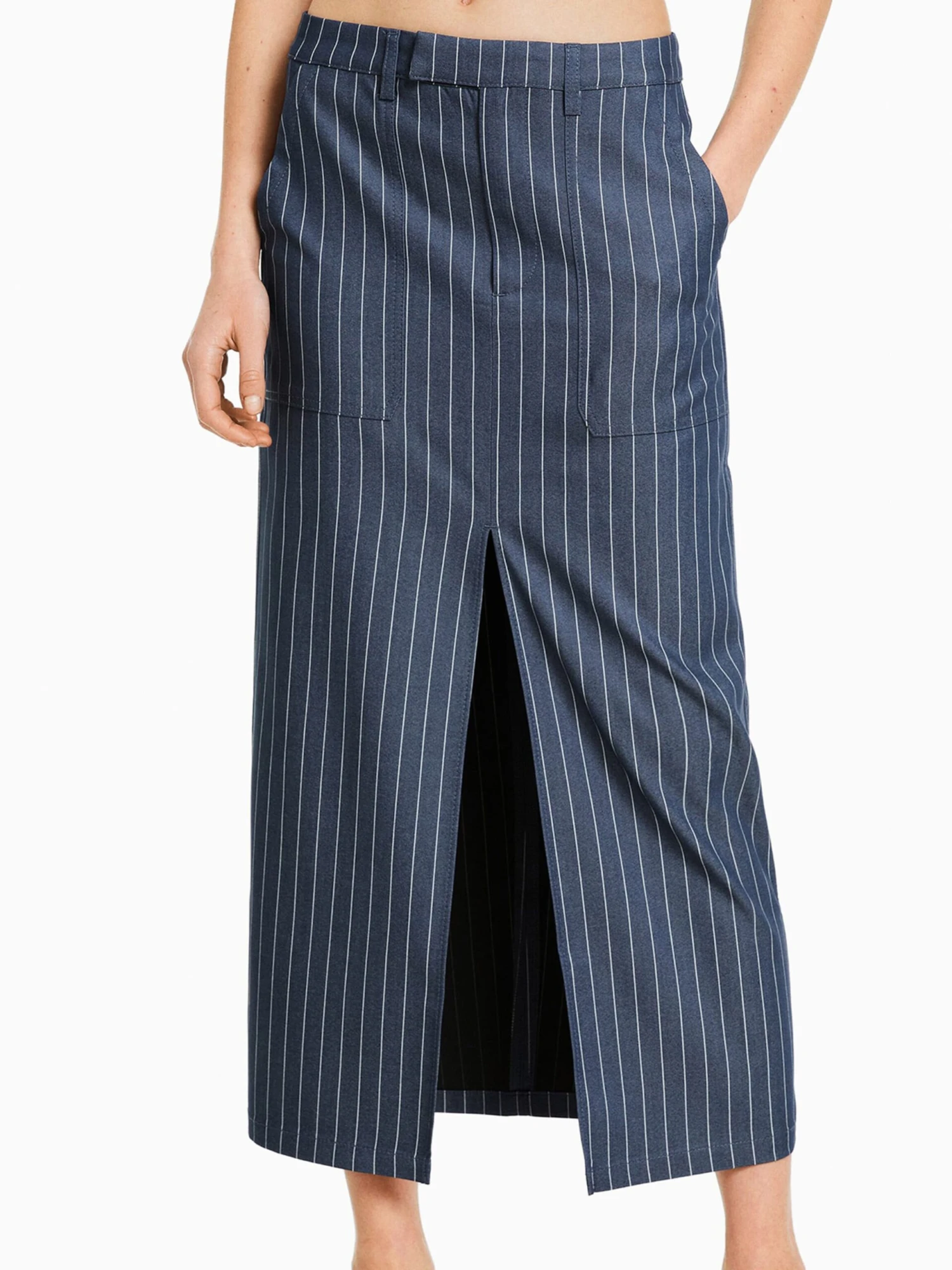 BERSHKA Jupes Longues Jupe Femme Marine 7 BERSHKA Jupes Longues Jupe Femme Marine – Image 5