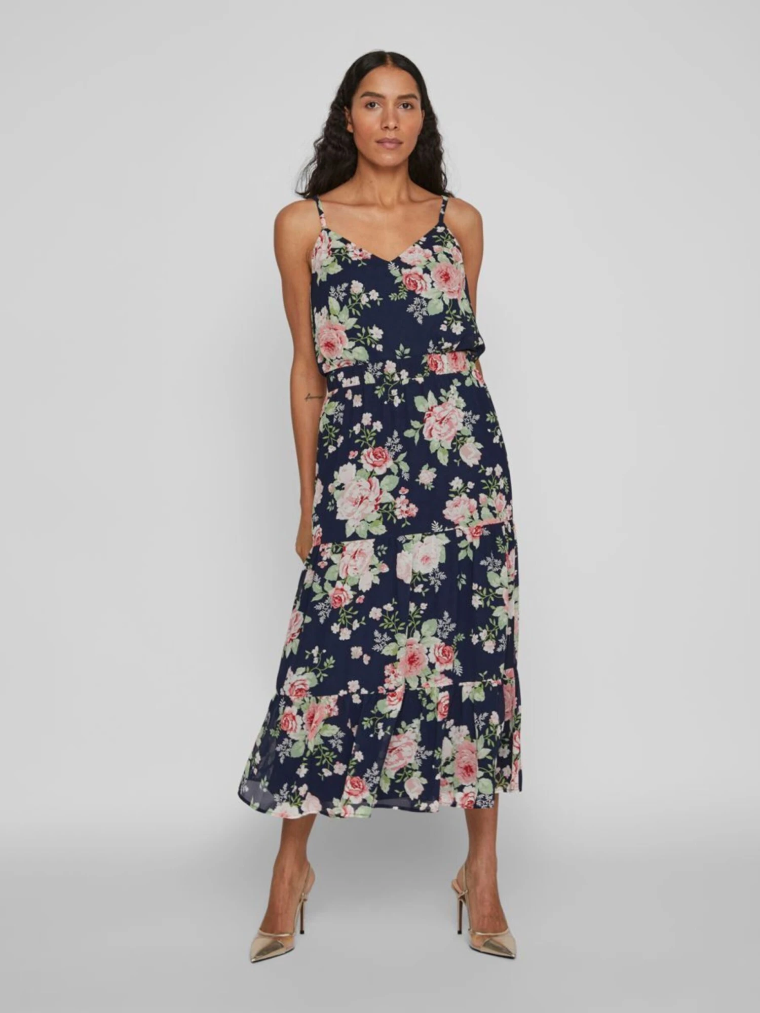 Vila Jupes Longues Jupe Femme Bleu 7 Vila Jupes Longues Jupe Femme Bleu – Image 5