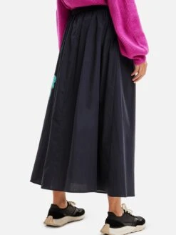 Desigual Jupes Longues Jupe Evase Femme Noir -Parfaite Jupe f83c6f35784d82dd03478fa5d60663ce