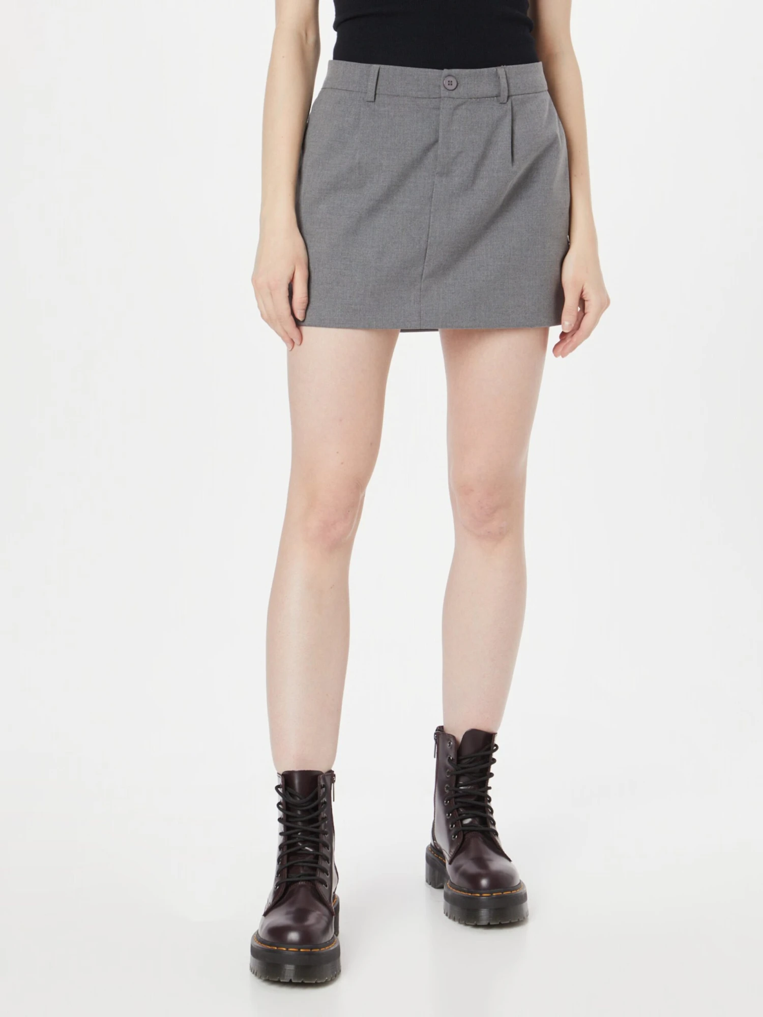 NA-KD Mini-jupes Jupe Femme Gris 5 NA-KD Mini-jupes Jupe Femme Gris – Image 3