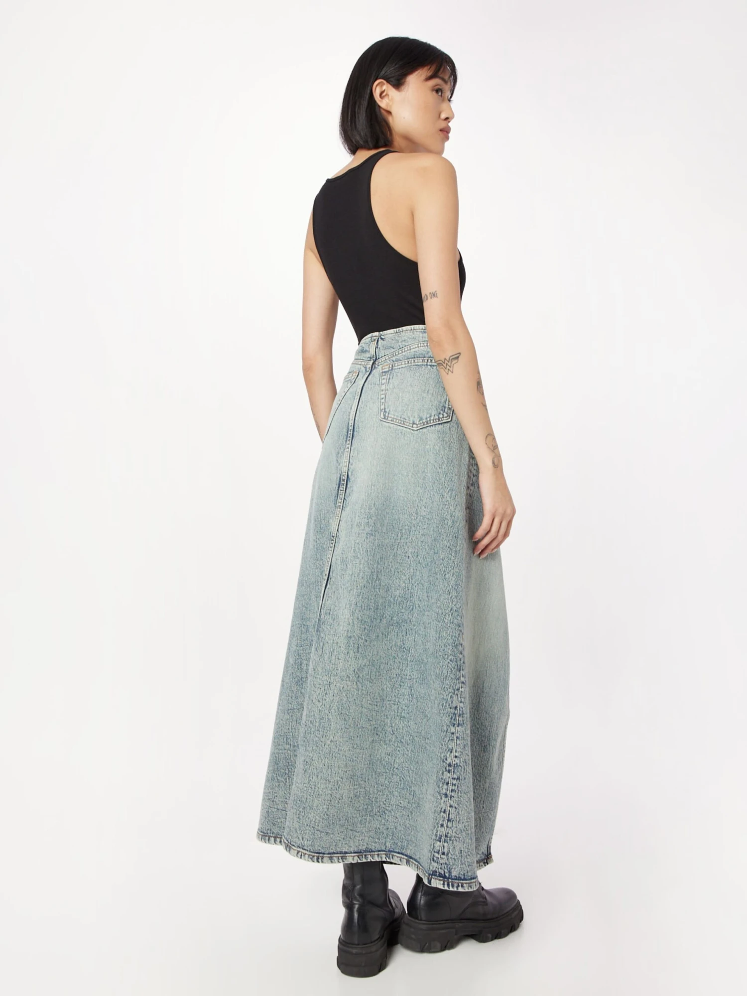 WEEKDAY Jupes Longues Jupe Anaheim Femme Bleu 6 WEEKDAY Jupes Longues Jupe Anaheim Femme Bleu – Image 4