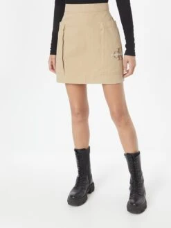Calvin Klein Jeans Mini-jupes Jupe Femme Beige / Beige Foncé -Parfaite Jupe fb6b2d866e2dbaecb99975ec8344f086